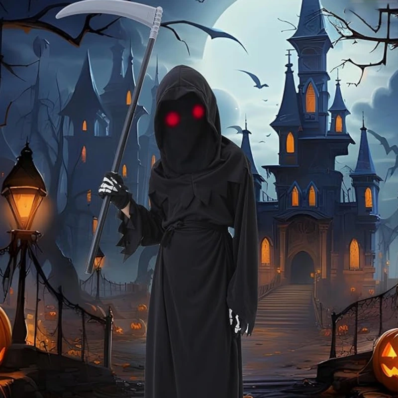 School Haunted House Grim Reaper Costume for Kids